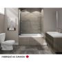 Zenya 6032 BI AFR Baignoire blanche alcôve en acrylique avec drain à droite et système Whirlpool