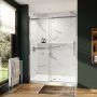 Douche Axion Porte de avec porte-serviette coulissante 56 1/2-59 x 78 3/4 po, 8 mm pour installation en alcôve avec verre clair et fini chrome