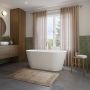 Baignoire autoportante Riga 6030 AFR blanche en acrylique avec drain central