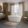 Baignoire autoportante Riga 6731 AFR blanche en acrylique avec drain central