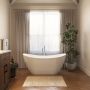 Baignoire autoportante Hallstatt 6029 AFR blanche en acrylique avec drain central
