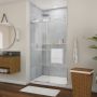 Douche Barena Porte de bidirectionnelle 44-48 x 76 po, 8 mm pour installation en alcôve avec verre clair et fini chrome