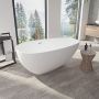 Baignoire autoportante Braga 5528 AFR blanc mat en résine avec drain central