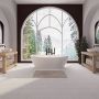 Baignoire autoportante Nitra 7134 AFR blanc mat en résine avec drain central