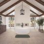 Baignoire autoportante Zilina 6434 AFR blanc mat en résine avec drain central
