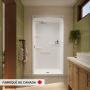 Douche Astley SHR-4834 blanche une pièce pour alcôve en acrylique avec drain central