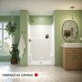 Douche Galatea SH4836X AFR blanche une pièce pour alcôve en AcrylX™ avec drain central