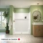 Douche Galatea SH6034 blanche une pièce pour alcôve en AcrylX™ avec drain central