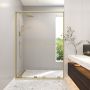 Douche Solani Porte de bidirectionnelle 57 - 59 1/2 x 79 3/4 po, 8 mm pour installation en alcôve avec verre clair et fini or brossé