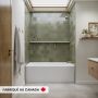 Clermont 3060 BJI AFR Baignoire blanche alcôve en acrylique avec drain à droite