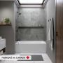 Pia 3060 BJI AFR Baignoire blanche alcôve en acrylique avec drain à gauche et système combiné