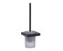 montage muraled ensemble brosse de toilette with verre givré BERLIN 232610 noir mat