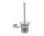 montage muraled ensemble brosse de toilette with verre givré LONDON 248610 nickel poli