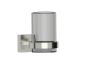 montage muraled Bathroom Tumbler Cup & Toothbrush Holder with verre givré MADRID 262660 nickel brossé