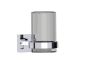 montage muraled Bathroom Tumbler Cup & Toothbrush Holder with verre givré MADRID 262660 chrome poli