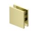 Square Style Hole-in-Glass Fixed Glass Panel U-Clamp BRADFORD 50051 laiton brossé