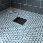 Grille carrée en noir mat 6 po x 6 po motif carré Drain carré noir mat