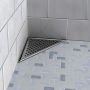 Grille inox triangle 8 po x 8 po motif carré Drain triangulaire inox