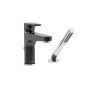 Robinet avec douchette pour baignoire Kontour Noir et chrome