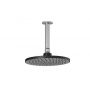 Kontour Tête de pluie ronde 7 7/8 po Noir et chrome