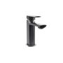 Robinet de lavabo monotrou sans drain Grafik Noir et chrome