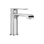 Robinet de lavabo monotrou avec drain à pression et trop-plein Sobrio Chrome
