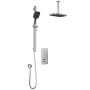 Plus - SquareOne TB2 Ensemble de douche avec valve à boutons-poussoirs - Bras vertical - Chrome