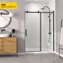Porte de douche Bellini 60 po en alcôve noir mat