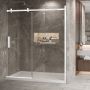 Porte de douche Bellini 2.0 72 po en alcôve blanc mat