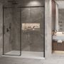 Porte de douche Bellini 2.0 72 po en alcôve noir mat