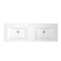 Dessus vanité double Plata 60" Polymarbre blanc