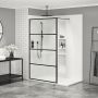 Écran de douche Indus 32 po noir mat en alcôve