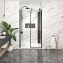 Porte de douche Infinite 48 po en alcôve noir mat