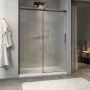 Porte de douche Minia 60 po en alcôve noir mat porte à droite en noir mat et verre flûte