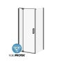 Porte de douche à pivot Distink 36 po x 77 po avec panneau de retour 36 po Noir mat
