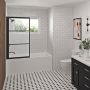Écran de baignoire 40 po en noir mat Steel noir mat gauche