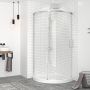 Porte de douche 36 po x Vague 36 po en coin chrome rond