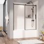 Porte de baignoire Vaia 60 po en alcôve noir mat en Chrome