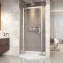 Porte de douche Xenia 48 po en alcôve rectangulaire porte centrée en Chrome