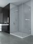 Porte de douche en coin California FPR À Pivots Façade 32 po Retour 36 po
