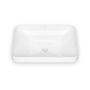 Lavabo rectangulaire avec cuve au design incurvé en porcelaine vitrifiée Kosla