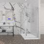 Porte de douche 36 po x Amaly 42 po en coin chrome carré mur à droite