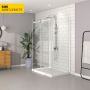 Porte de douche 48 po x Bellini 36 po blanc mat sur mur