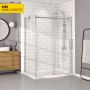 Porte de douche 60 po x Bellini 36 po en coin chrome fermeture sur mur mur à droite