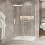 Porte de douche 48 po x Bellini 2.0 32 po en coin blanc mat fermeture sur mur mur à gauche porte à gauche