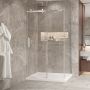 Porte de douche 48 po x Bellini 2.0 32 po en coin chrome fermeture sur mur mur à gauche porte à gauche