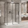 Porte de douche 48 po x Bellini 2.0 32 po noir mat sur mur