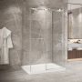 Porte de douche 48 po x Bellini 2.0 42 po chrome sur mur