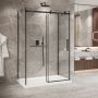 Porte de douche 54 po x Bellini 2.0 32 po noir mat sur mur