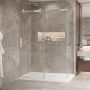 Porte de douche 60 po x Bellini 2.0 36 po en coin chrome fermeture sur mur mur à gauche porte à gauche